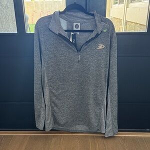 NWT NHL Anaheim Ducks Gray and Black Quarter-Zip Pullover